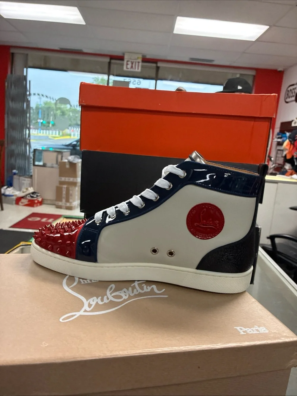 Men’s Christian Louboutin Spiked Sneakers Used Sz 10 Eur 44 With OG Box 📦